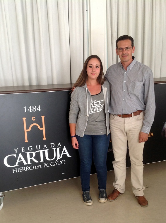 Rebecca Parodi con Jorge Conde Lazaro Il giudice nazionale A nonchè presidente della Commissione dressage dell' ANCCE, la associazione allevatori del PRE, che dirige con Jose Antonio Garcia Mena questa nuova operazione diretta a rilanciare il cavallo spagnolo nel rettangolo. (photo courtesy: team Parodi).