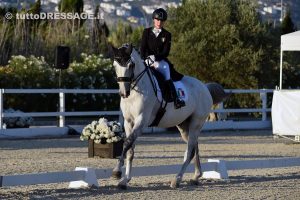 Lucia Berni con Ebony per lei la meritata soddisfazione di essere finalmente riuscita ad entrare in una finale europea (photo © tuttoDRESSAGE).