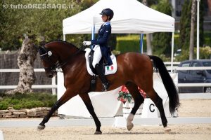 Annachiara Menin e Donatello van de Helle , l' amazzone del Centro Equestre Il Casale protagonista di una bella prova penalizzata sul finale da qualche errore (photo © tuttoDRESSAGE).