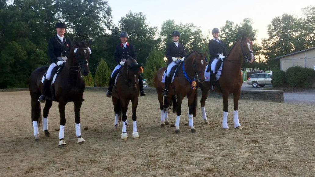 I quattro binomi canadesi hanno ottenuto le prima 4 posizioni al termine del Grand Prix Freestyle di sabato (photo © Liz Steacie).
