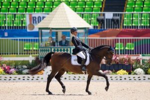Silvia Veratti e Zadok, in basso Francesca Salvadè e Muggel 4 alle Paralimpiadi di Rio de Janeiro (photo © FISE/Jon Stroud Media).