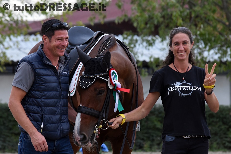 Claudia Montanari insieme a Stefano Blasi a Sommacampagna. (photo © tuttoDRESSAGE).